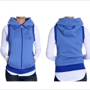 Burton Women's DryRide Starr Hooded Vest Blue Size Medium Pockets Ski Snowboard